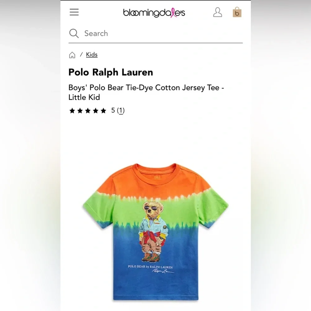 Polo Ralph Lauren Boys' Polo Bear Tie-Dye Cotton Jersey T-Shirt 3